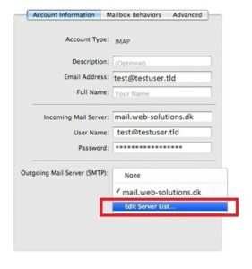 Serwer poczty wychodzącej (SMTP) - kliknij prawym przyciskiem myszy i wybierz Edytuj