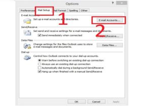 Go to Mail Setup tab(1 step) and open E-mail Accounts